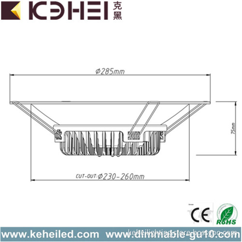 Office Recessed 10 Inch LED Downlights 4000K